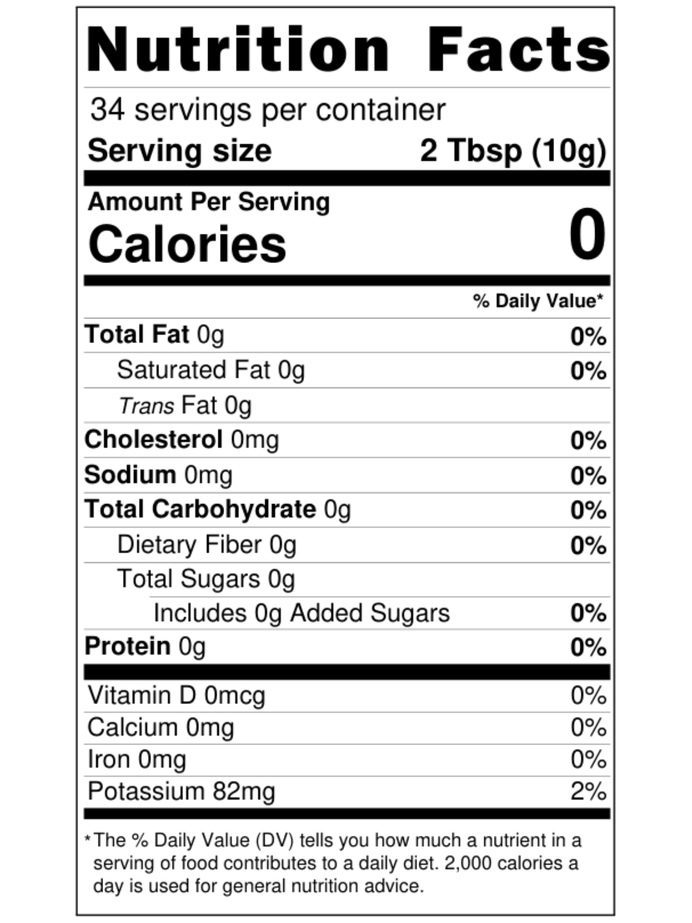 TOWS Ultra Light Grounds 12oz Bag Nutrition Facts